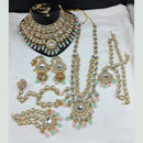 Lucentarts Jewellery Gold Plated Kundan Stone Meenakari Bridal Necklace Set