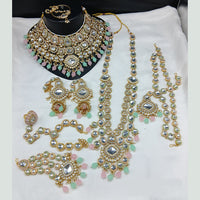 Lucentarts Jewellery Gold Plated Kundan Stone Meenakari Bridal Necklace Set