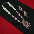 Lucentarts Jewellery Gold Plated Crystal and Pearls Long Necklace Set for Women