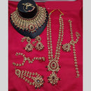 Lucentarts Gold Plated Crystal & Bead for Wedding Glamour Traditional Bridal  Necklace Set