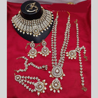 Lucentarts Gold Plated Crystal & Bead for Wedding Glamour Traditional Bridal  Necklace Set