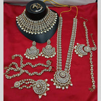 Lucentarts Gold Plated Crystal & Bead for Wedding Glamour Traditional Bridal  Necklace Set
