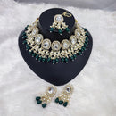 Lucentarts Jewellery Gold Plated Kundan Stone And Beads Choker Necklace Set