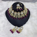 Lucentarts Jewellery Gold Plated Kundan Stone And Beads Choker Necklace Set