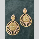 Lucentarts Jewellery Gold Plated Crystal Stone And Pearl Dangler Earrings