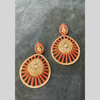 Lucentarts Jewellery Gold Plated Crystal Stone And Pearl Dangler Earrings