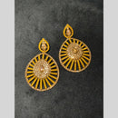 Lucentarts Jewellery Gold Plated Crystal Stone And Pearl Dangler Earrings