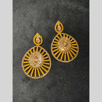 Lucentarts Jewellery Gold Plated Crystal Stone And Pearl Dangler Earrings