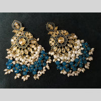 Lucentarts Jewellery Gold Plated Crystal Stone And Pearl Dangler Earrings