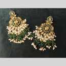 Lucentarts Jewellery Gold Plated Crystal Stone And Pearl Dangler Earrings