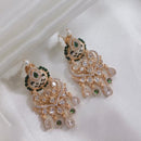 Lucentarts Jewellery Gold Plated Polki Kundan And Meenakari Dangler Earrings