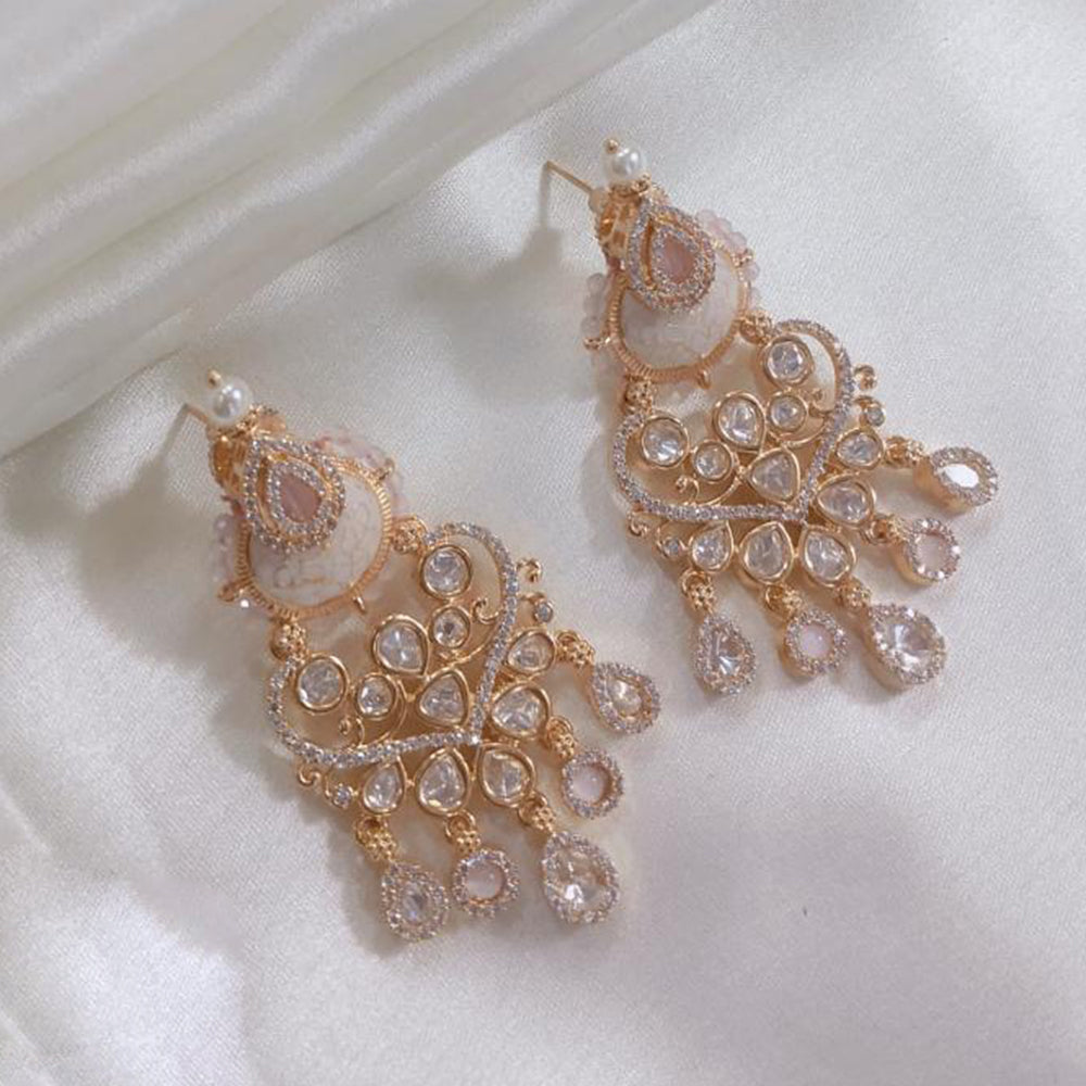 Lucentarts Jewellery Gold Plated Polki Kundan And Meenakari Dangler Earrings