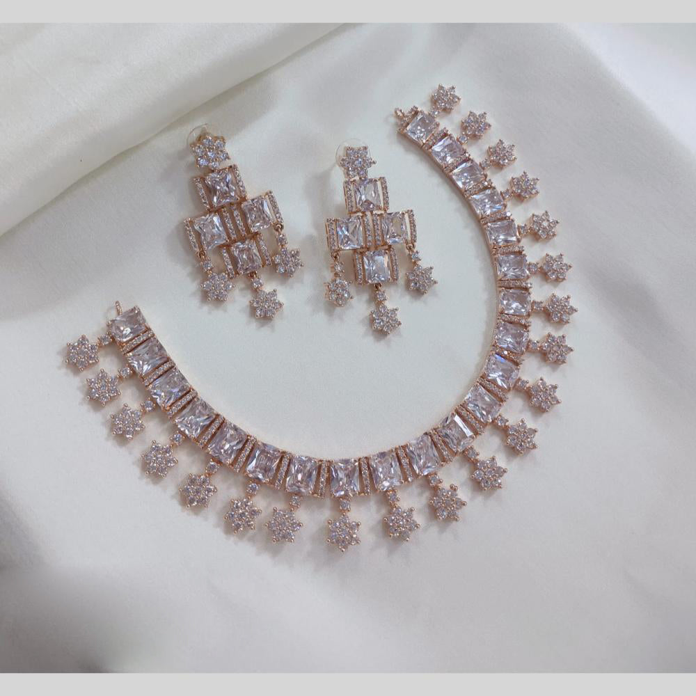 Lucentarts Jewellery American Diamond Necklace Set