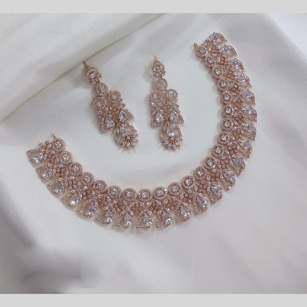 Lucentarts Jewellery American Diamond Necklace Set