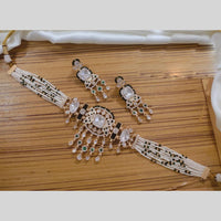 Lucentarts Jewellery Gold Plated Polki Kundan Choker Necklace Set