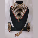 Lucentarts Gold Plated Kundan And Beads for Wedding Glamour Traditional Necklace Set