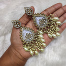 Lucentarts Gold Plated Kundan And Beads Dangler Earrings
