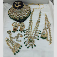 Lucentarts Jewellery Gold Plated Kundan Stone And Beads Bridal Set