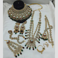Lucentarts Jewellery Gold Plated Kundan Stone And Beads Bridal Set