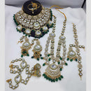 Lucentarts Jewellery Gold Plated Kundan Stone And Beads Bridal Set
