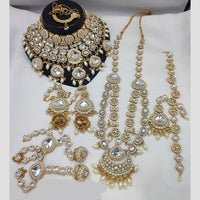 Lucentarts Jewellery Gold Plated Kundan Stone And Beads Bridal Set