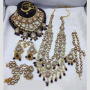 Lucentarts Jewellery Gold Plated Kundan Stone And Beads Bridal Set