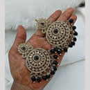 Lucentarts Jewellery Gold Plated Crystal Stone And Beads Dangler Earrings