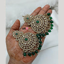 Lucentarts Jewellery Gold Plated Crystal Stone And Beads Dangler Earrings