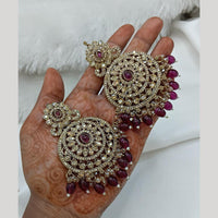 Lucentarts Jewellery Gold Plated Crystal Stone And Beads Dangler Earrings