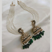 Lucentarts Jewellery Gold Plated Crystal Stone Jhumki Kanchain Earrings