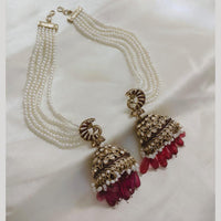 Lucentarts Jewellery Gold Plated Crystal Stone Jhumki Kanchain Earrings