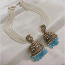 Lucentarts Jewellery Gold Plated Crystal Stone Jhumki Kanchain Earrings