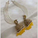 Lucentarts Jewellery Gold Plated Crystal Stone Jhumki Kanchain Earrings