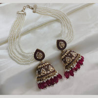 Lucentarts Jewellery Gold Plated Crystal Stone Jhumki Kanchain Earrings