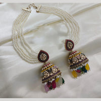 Lucentarts Jewellery Gold Plated Crystal Stone Jhumki Kanchain Earrings