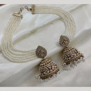 Lucentarts Jewellery Gold Plated Crystal Stone Jhumki Kanchain Earrings