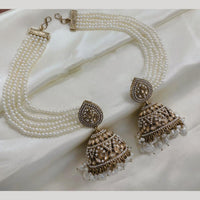 Lucentarts Jewellery Gold Plated Crystal Stone Jhumki Kanchain Earrings