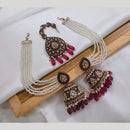 Lucentarts Jewellery Gold Plated Crystal Stone Jhumki Kanchain Earrings With Maangtikka