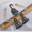 Lucentarts Jewellery Gold Plated Crystal Stone Jhumki Kanchain Earrings With Maangtikka