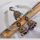 Lucentarts Jewellery Gold Plated Crystal Stone Jhumki Kanchain Earrings With Maangtikka