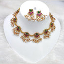 Lucentarts Jewellery Gold Plated Pota Stone And Pearl Necklace Set