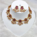 Lucentarts Jewellery Gold Plated Pota Stone And Pearl Necklace Set
