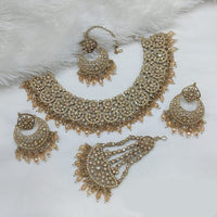 Lucentarts Jewellery Gold Plated Austrian Stone And Beads Necklace Set