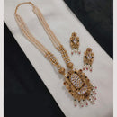 Lucentarts Jewellery Gold Plated Pota Stone And Beads Long Necklace Set