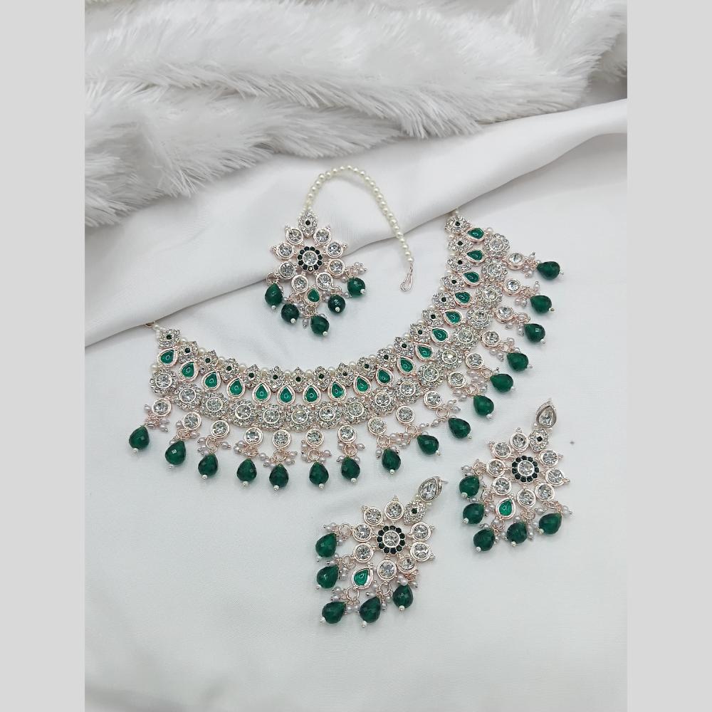 Lucentarts Jewellery Austrian Stone Pearl And Beads Necklace Set