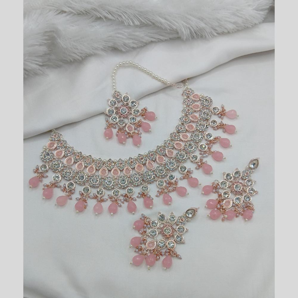 Lucentarts Jewellery Austrian Stone Pearl And Beads Necklace Set