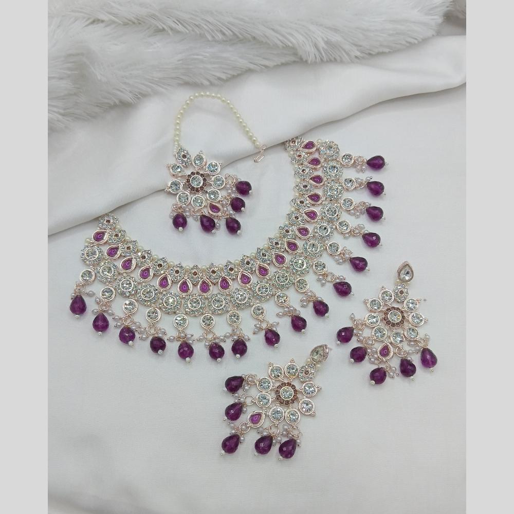 Lucentarts Jewellery Austrian Stone Pearl And Beads Necklace Set