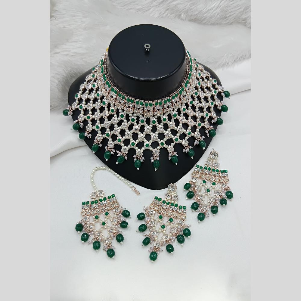 Lucentarts Jewellery Austrian Stone Pearl And Beads Necklace Set