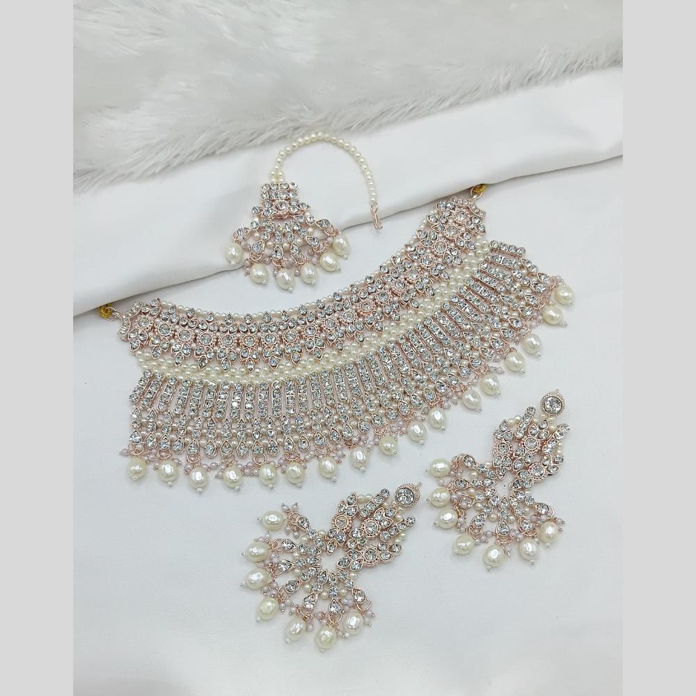 Lucentarts Jewellery Austrian Stone Pearl And Beads Necklace Set