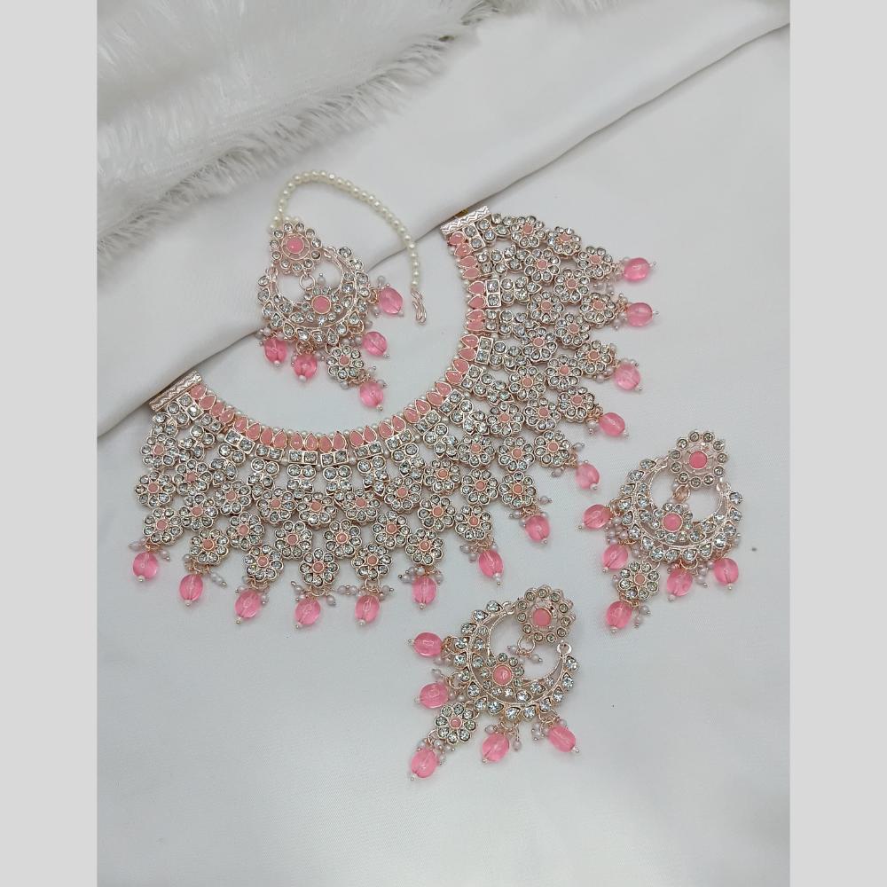 Lucentarts Jewellery Austrian Stone Pearl And Beads Necklace Set